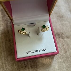Rachel Zoe Gold Plated and Green Earrings